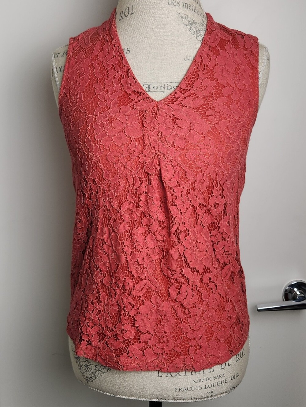 Vintage Red Lace Tank Top